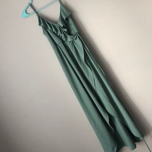 Green ruffle maxi